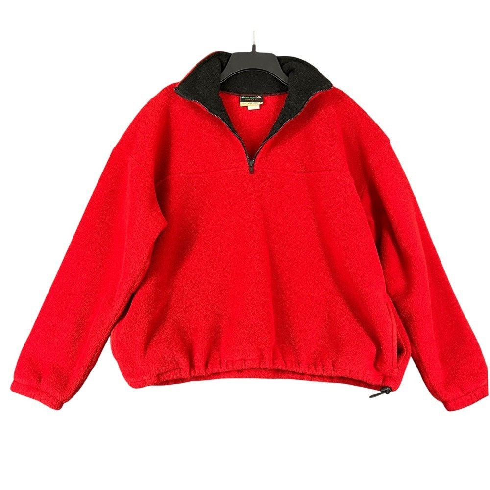 Avalanche Wear Fleece Sweater Mens XL Red Black 90s Made USA Malden Mills Polar‎